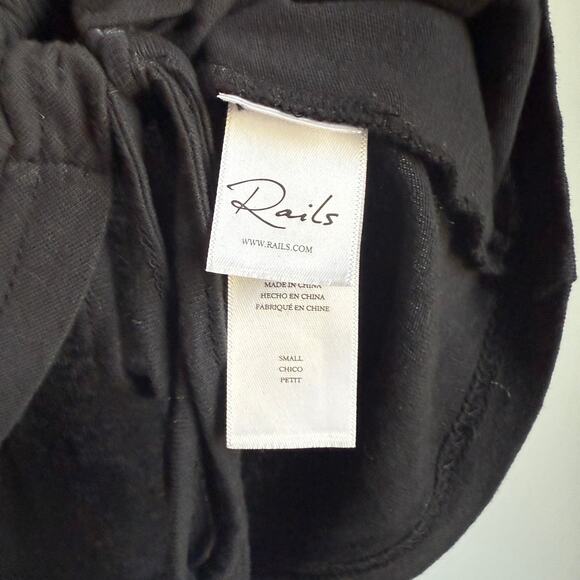 Rails sz S‎ Black Cotton Adjustable Ruched Crop Tee - Picture 5 of 7